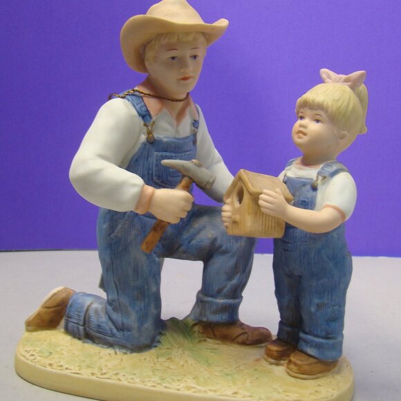 VTG Home Interiors Homco Denim Days Debbie's Dad Figurine with Tag #1515 - Picture 6 of 16